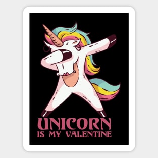 Unicorn is my Valentine Rainbow Unicorn Valentines Day Magnet